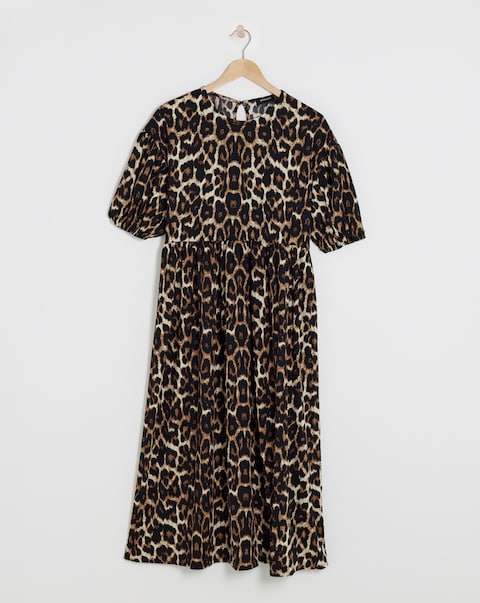 Leopard Print Smock Dress