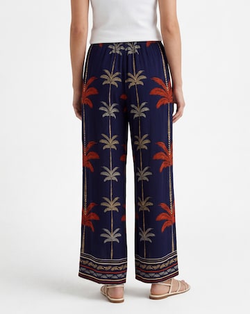 Viscose Crinkle Pull On Wide Leg Trouser