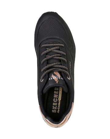 Skechers White Uno Shimmer Away Trainers - Wide Fit (E)