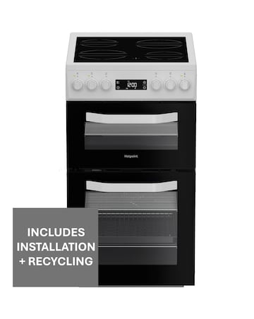 Hotpoint HDE5VDCW 50cm Electric Double Cooker Ceramic Hob - White Installation