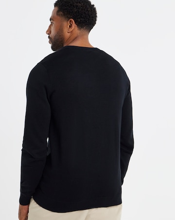 Cotton Knitted V Neck Jumper Long