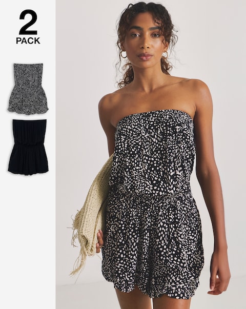 JD Williams 2 Pack Value Bandeau Beach Playsuits