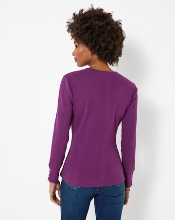 Joe Browns Floral Embroidered Jersey Henley Top