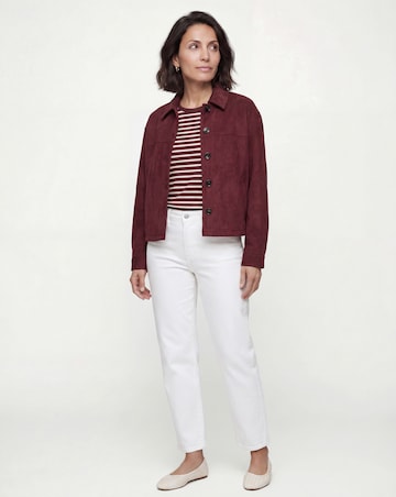 Dark Berry Suedette Trucker Jacket