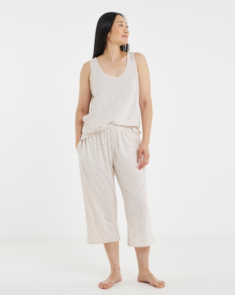 Pretty Lounge Moon & Star Print Culotte Set