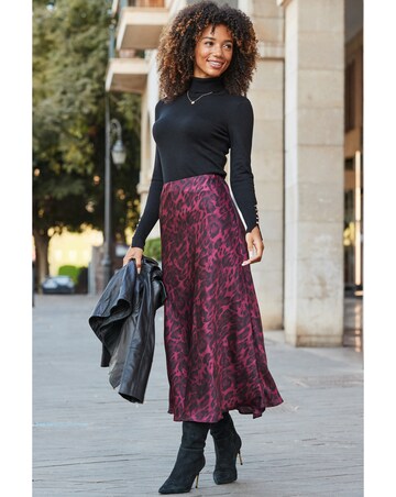 Sosandar Leopard Print Slip Skirt