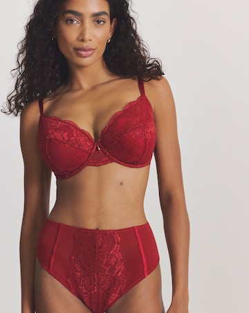 Pretty Secrets Lace Full Brief Knickers Dark Red
