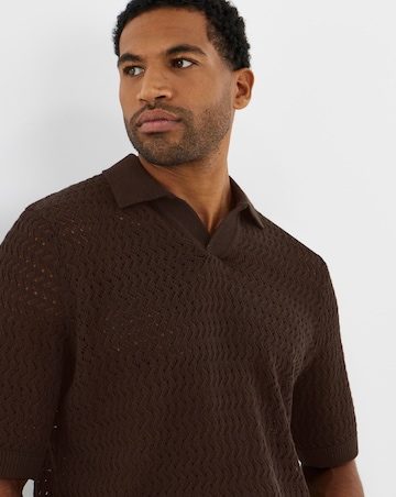 Only & Sons Nyle Crochet Polo - Brown