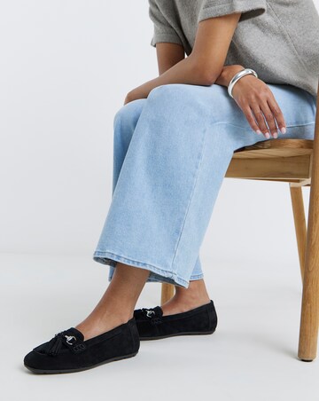 Heavenly Soles Prague Suede Diving Moccasin - Extra Wide Fit (EEE)