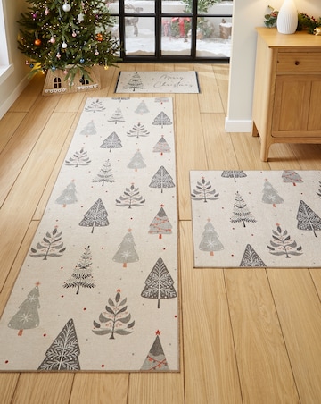Christmas Trees Washable Large Doormat