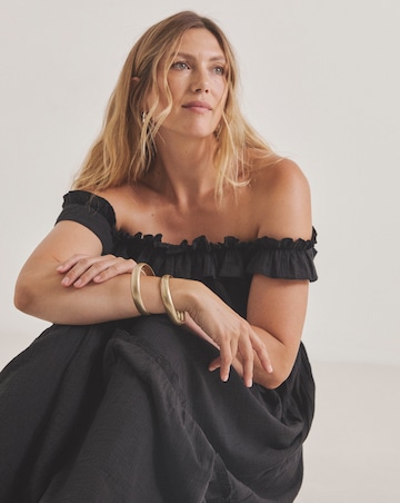 Cheesecloth Maxi Bardot Beach Dress