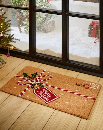 Merry Christmas Parcel Coir Doormat