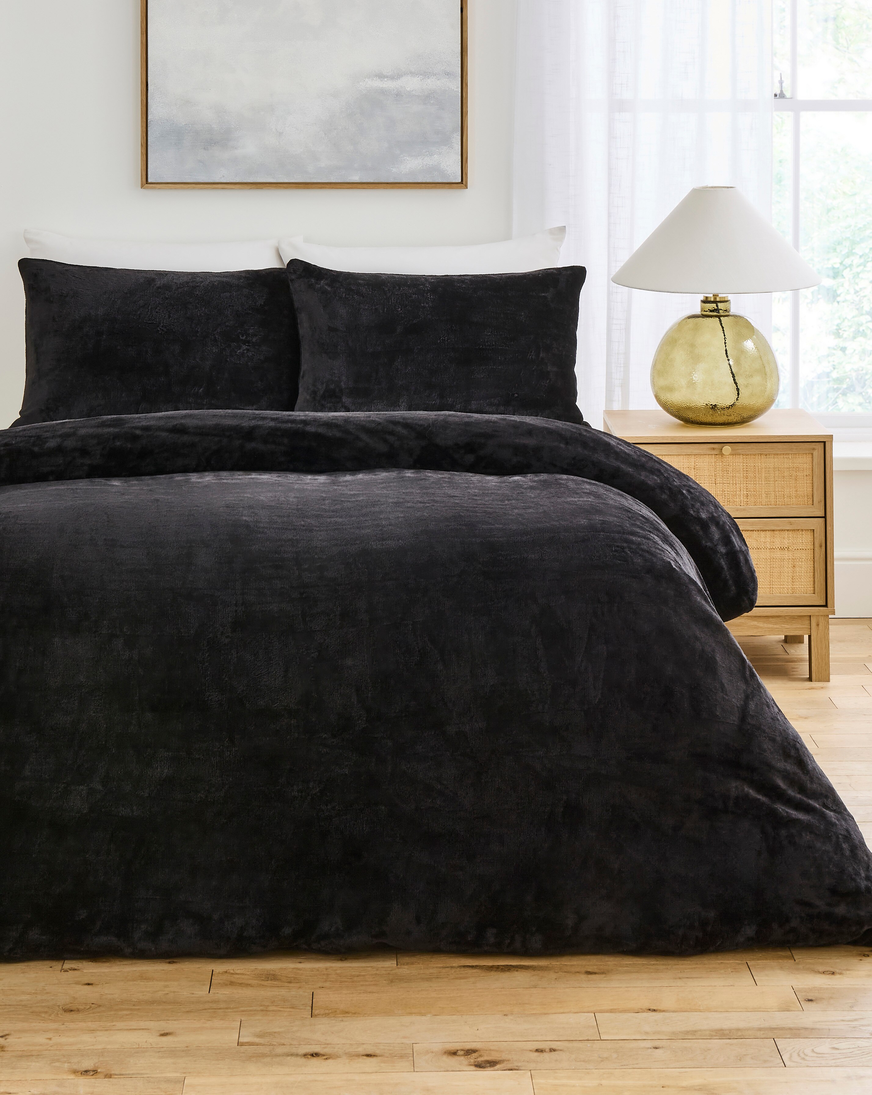 Plain Plush Fleece Duvet Cover Set | JD Williams
