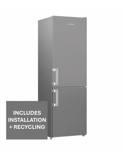 Indesit IKNS 1261 S4UK 60/40 Fridge Freezer Silver + Install