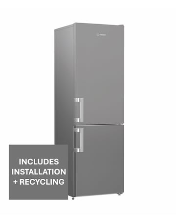 Indesit IKNS 1261 S4UK 60/40 Fridge Freezer Silver + Install
