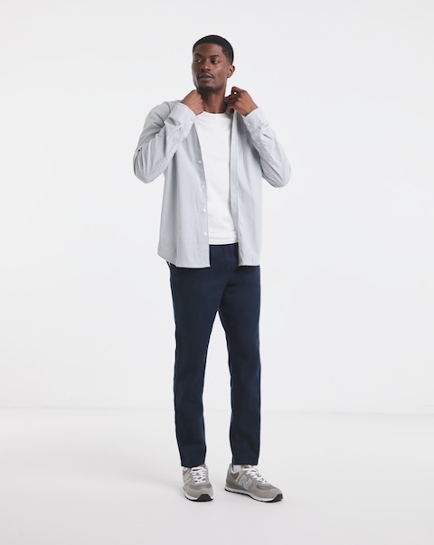 Linen Blend Tapered Elasticated Trouser