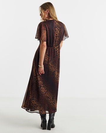 Leopard Print Georgette Tea Dress