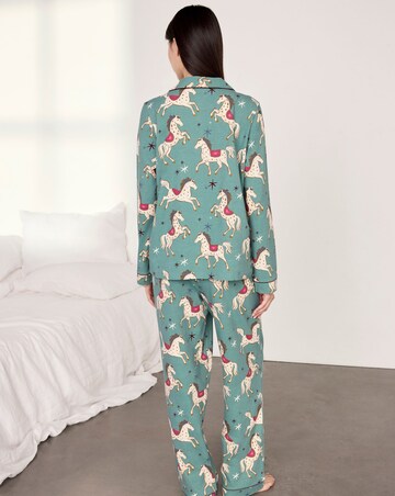 Chelsea Peers Classic Long Button Up Pony Pyjama Set