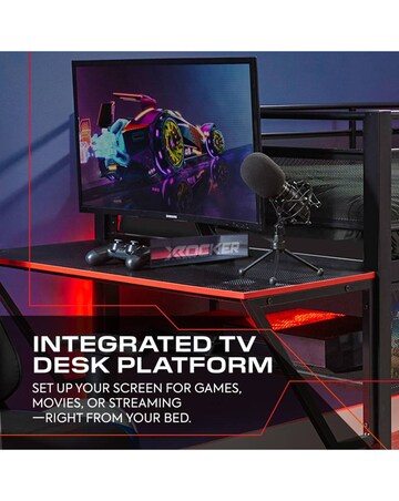 X Rocker Sanctum Mid Sleeper and Desk Gaming Combo - Black