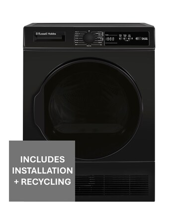 Russell Hobbs RH8CTD111B 8kg Condenser Tumble Dryer Black + Install
