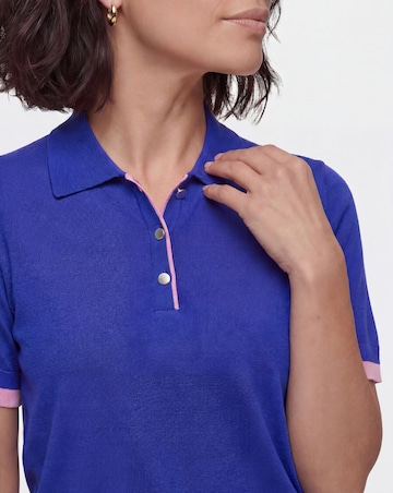 Contrast Short Sleeve Collar Jumper
