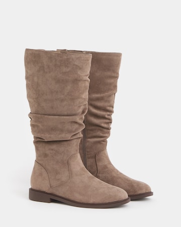 Pebble Knee High Ruched Boots - Standard Fit (D) & Standard Calf
