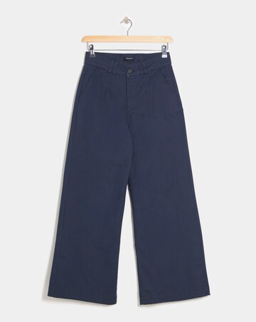Navy Stretch Wide Leg Chino Trouser