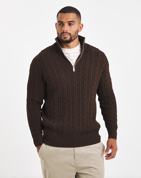 Cable 1/4 Zip Neck Jumper