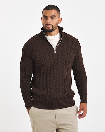 Cable 1/4 Zip Neck Jumper