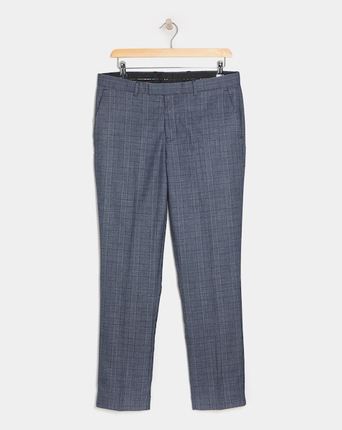 Seb Blue Check Suit Trouser