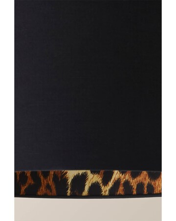 ValueLights Oasis Large Black Drum Shade with Leopard Inner 30cm
