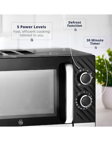 Swan Windsor Microwave Black
