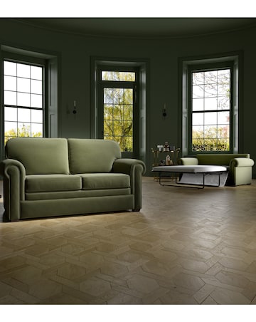 Jay-Be Heritage Luxe Velvet 2 Seater Sofa Bed with E-Pocket Mattress