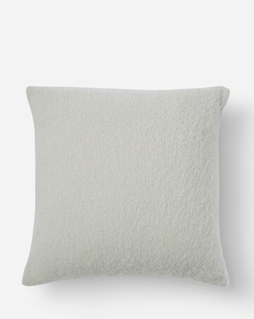 Faux Mohair Fringed Cushion - Light Grey