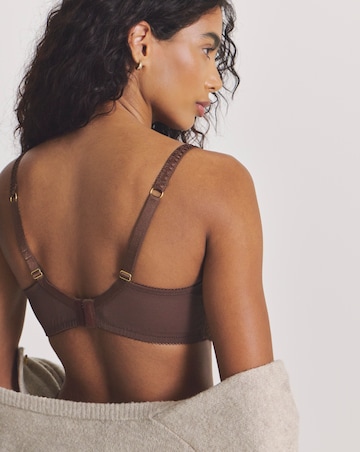 Pretty Secrets Floral Lace Boost Plunge Bra (B-F) Chocolate