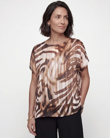 Joanna Hope Animal Print Asymmetric Blouse