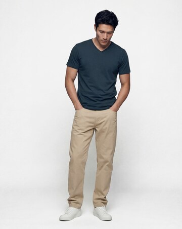 Pure Cotton V-Neck T-Shirt- Navy
