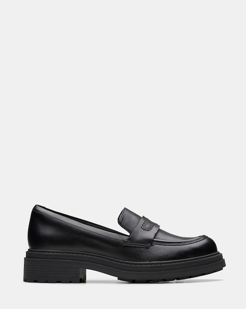 Clarks Orinoco3 Edge Chunky Leather Penny Loafers - Wide Fit (E)