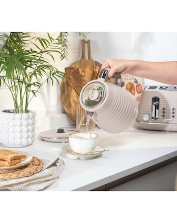 Salter Ripple Rapid Boil Kettle & Salter Ripple 4 Slice Toaster - Pink Bundle