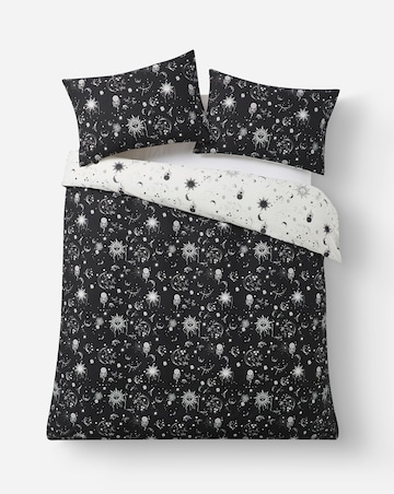 Moon and Stars Reversible Cotton Blend Duvet Cover Set