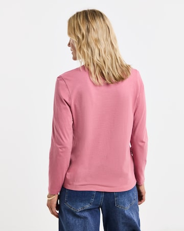 Aubergine, Rose, Mint 3 Pack V-Neck Long Sleeve T-Shirt