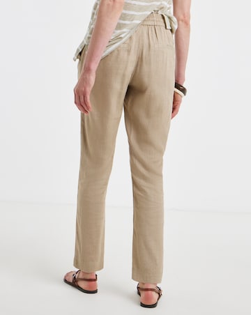 Truffle Linen Mix Tapered Trousers