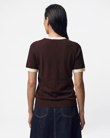 Contrast Tipping Knitted T-shirt