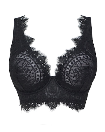 Figleaves Curve Adore Lace High Apex Full Cup Bra B-H - Black