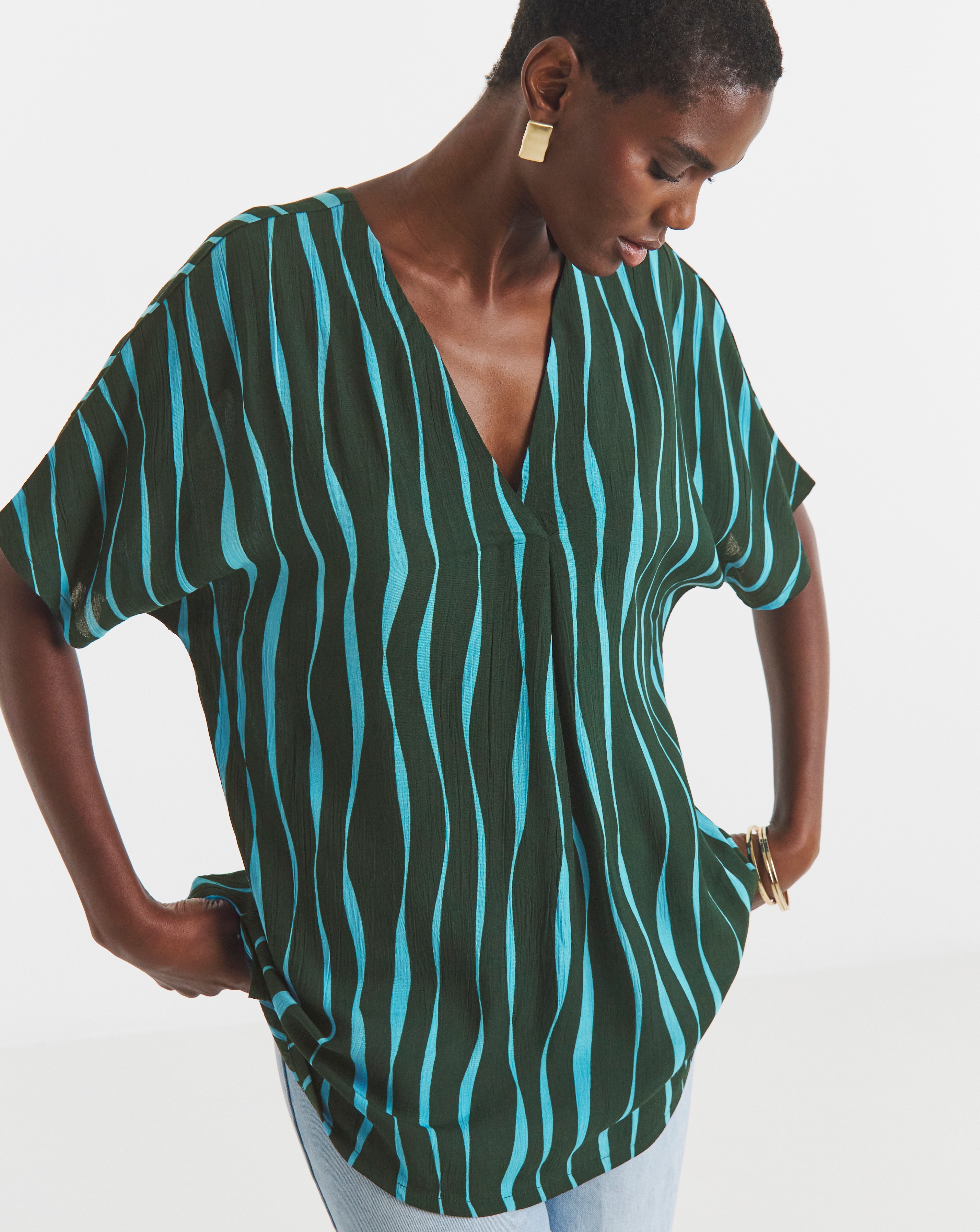 Crinkle Tunic Tops | JD Williams