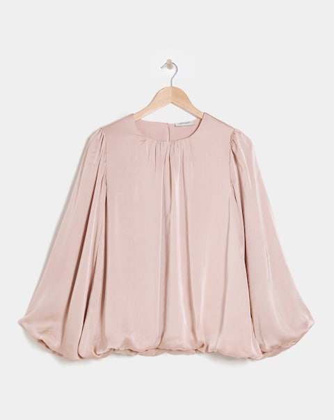 Bubble Sleeve Bubble Hem Top