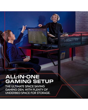 X Rocker Sanctum Mid Sleeper and Desk Gaming Combo - Black