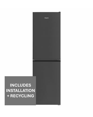 Hotpoint HPKH 1261 XBR4UK 50/50 No Frost Fridge Freezer Black + Install