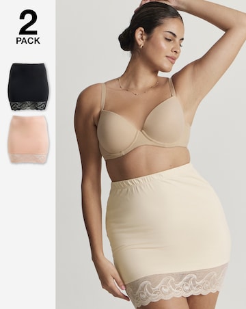 MAGISCULPT Firm Control (2 Pack) Shape And Sculpt Half Slips Black/Blush