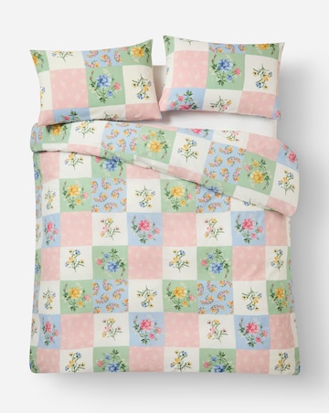 Patchwork Cotton Blend Reversible Duvet Cover Set